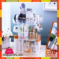 3-Tier Makeup Organizer 360 Degree Rotating Cosmetic Acrylic Storage Display Box