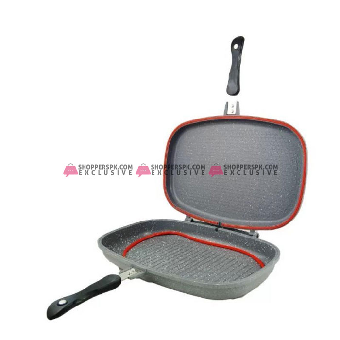 36Cm Dessini High Scratch-Proof Die Casting Double Grill Pan Grey