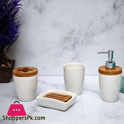 4 Piece Ceramic Bathroom Set