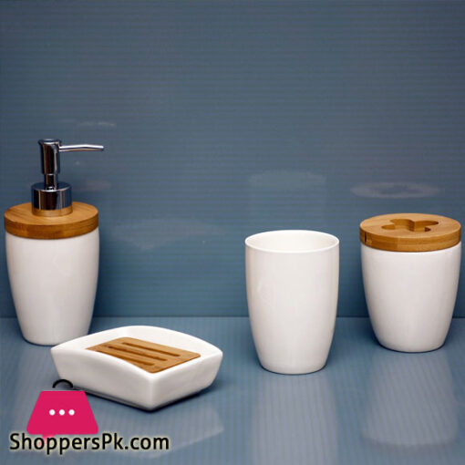 4 Piece Ceramic Bathroom Set