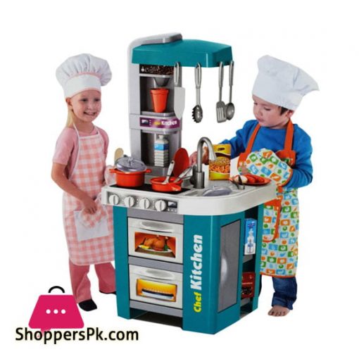 Children Electronic Pretend Toy Talented Chef Kitchen Set Kitchen Role Play Set 49 Pcs with Run water