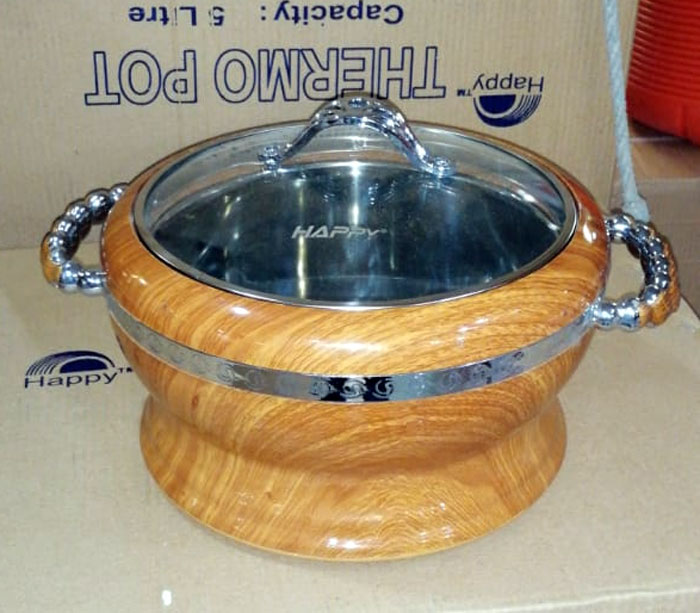 Crown Price Glass Top Wooden Color Hotpot Xxl 5000Ml