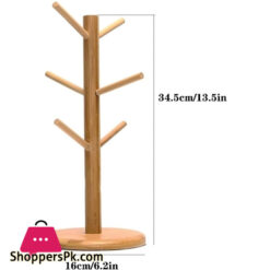 Cup Storage Rack Tree Shape Wood Coffee Tea Cup Holder