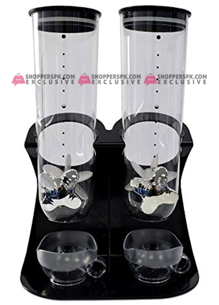Double Cereal Dispenser Box Container Machine Black 4 Double Cereal Dispenser Box Container Machine Black