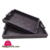 Fancy Leather Serving Tray Set of 2 Pcs