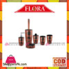 Flosoft Punto Bathroom Set 6Pcs Wooden Look 2 Flosoft Punto Bathroom Set 6Pcs Wooden Look