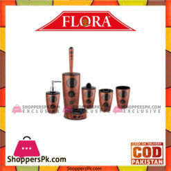 Flosoft Punto Bathroom Set 6Pcs Wooden Look