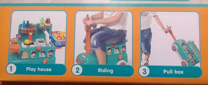 Funny School Bus Toy Pretend Play Toy Cash Registers For Kids