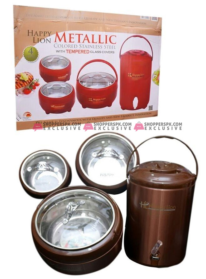 Happy Lion Metallic Vol-1 Colored Stainless Steel 4 Pcs Gift Set