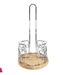 Home Classics Tissue Holder Stainless Steel with Wood Base