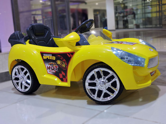 Hot Racer Ride On Car Rechargeable Battery Operated – Yellow