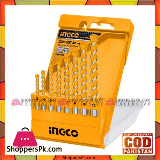 INGCO 8PCS Masonry Drill Bit Set - AKD3081