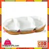 Imperial Collection Serving Dish With Bamboo Base-3 Partition-8"
