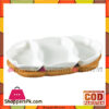 Imperial Collection Serving Dish With Bamboo Base-3 Partition-8"