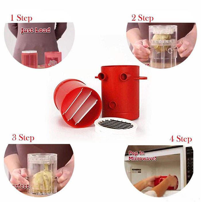 Jiffy Fries 2-In-1 Potato Maker And Microwave Container