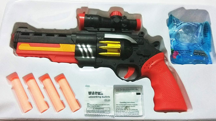 Kids Avengers Weapon Toy Nerf Sponge And Crystal Bullet Gun Set