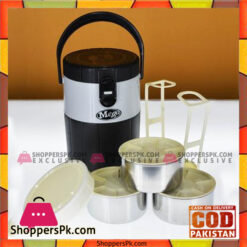 Mega Lunch  Carrier Tiffin 3 Stainless Steel Bowls With Salad Separator