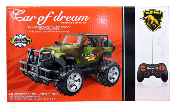 Military 4X4 Remote Control 1:16 Scale Jeep Mn-5