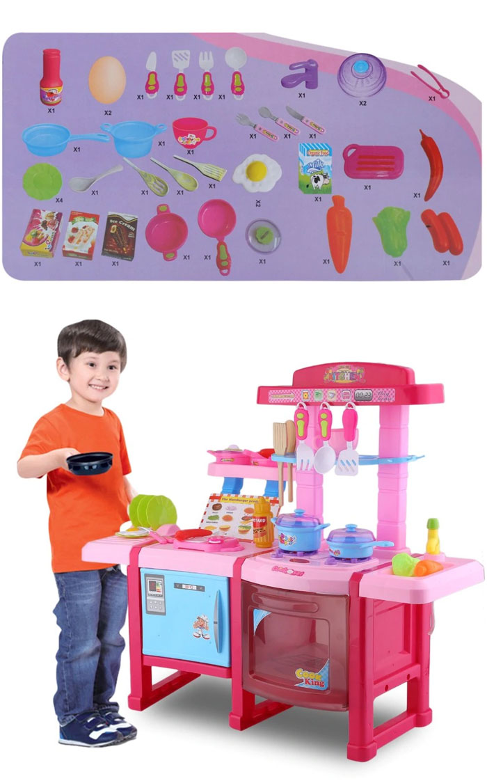 Multi-Functional Kitchen Cooking Play Set With Light And Music
