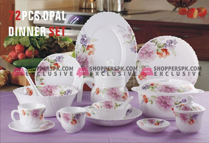 Opal Marble Glassware Round Dinner Set 72 Pcs 4 Opal Marble Glassware Round Dinner Set 72 Pcs