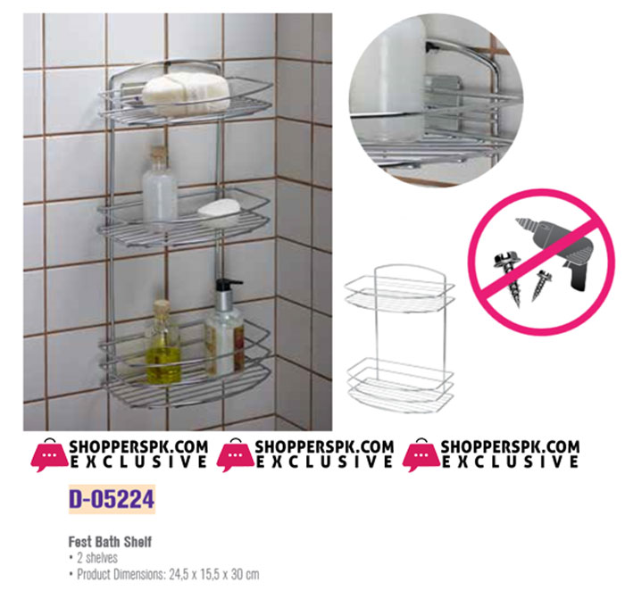 Primanova Fest Bathroom Shelf 2 Rack Turkey Made D-05224