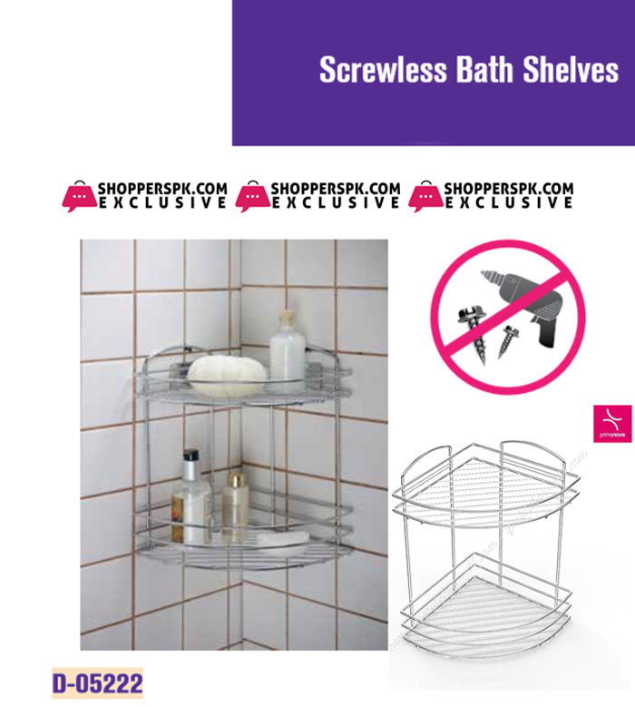 Primanova Fest Corner Bathroom Shelf 2 Rack Turkey Made D-05222