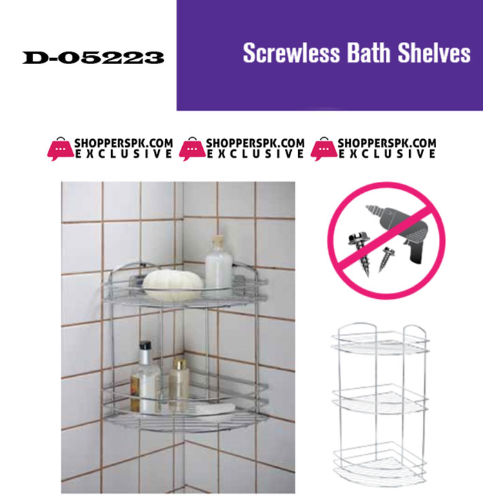 Primanova Fest Corner Bathroom Shelf 3 Rack Turkey Made D-05223