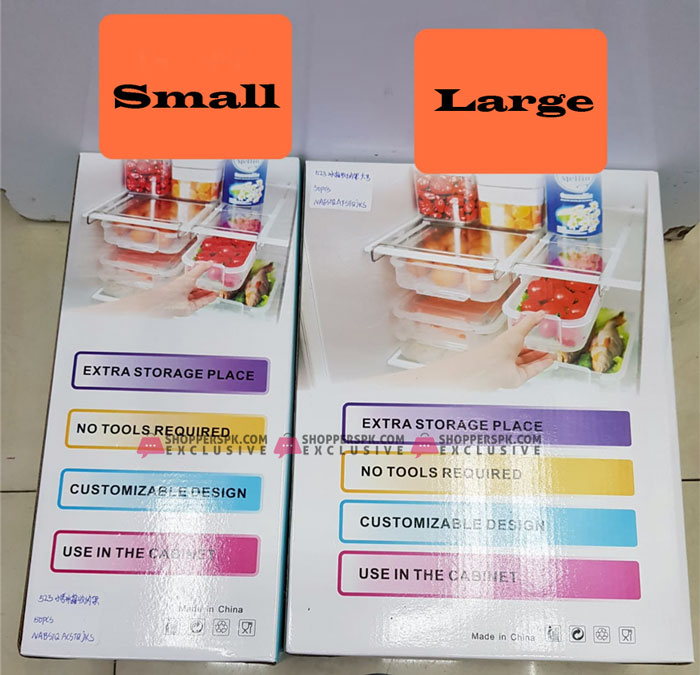 Refrigerator Pull Out Organizer Snap On Drawer Large