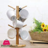 Cup Storage Rack Tree Shape Wood Coffee Tea Cup Holder