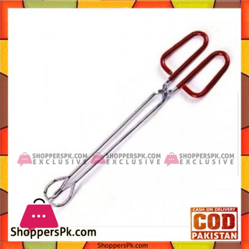 Scissor Stainless Steel Tongs With Plastic Silicone BBQ Grilling Tong