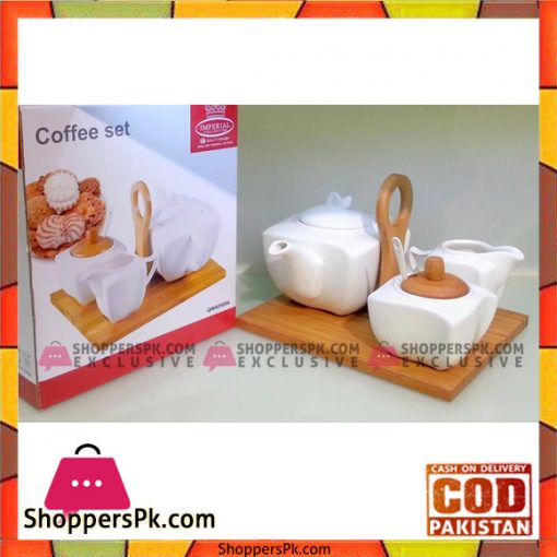 Round Cut Family Tea Set with Bamboo Wood Tray