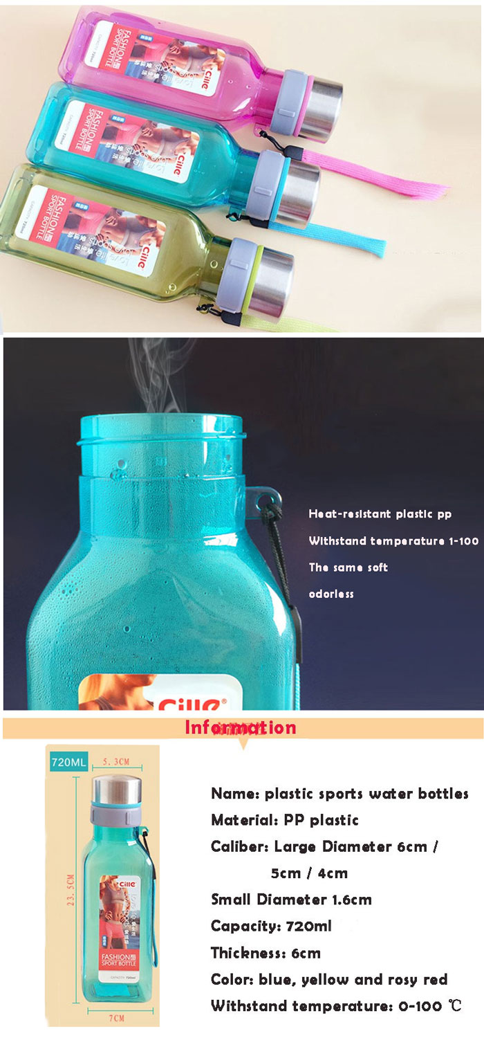 Cille Sport Water Bottle Plastic 720-Ml