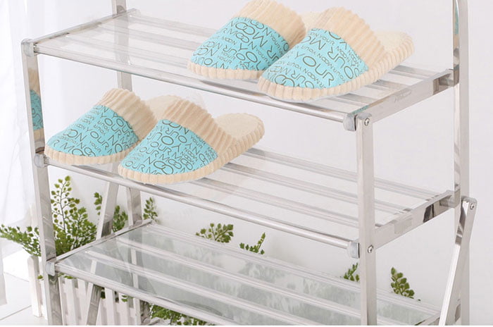 High Quality Stainless Steel Easy Folding Shoe Rack 4 Layer