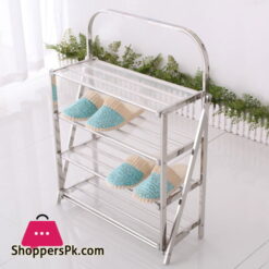 High Quality Stainless Steel Easy Folding Shoe Rack 4 Layer