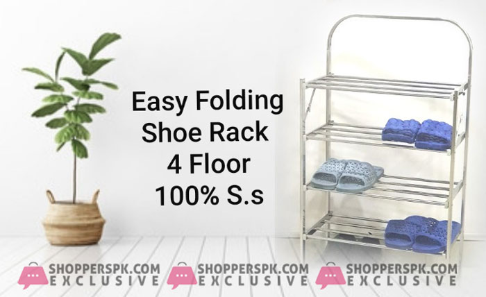 High Quality Stainless Steel Easy Folding Shoe Rack 4 Layer 11 High Quality Stainless Steel Easy Folding Shoe Rack 4 Layer