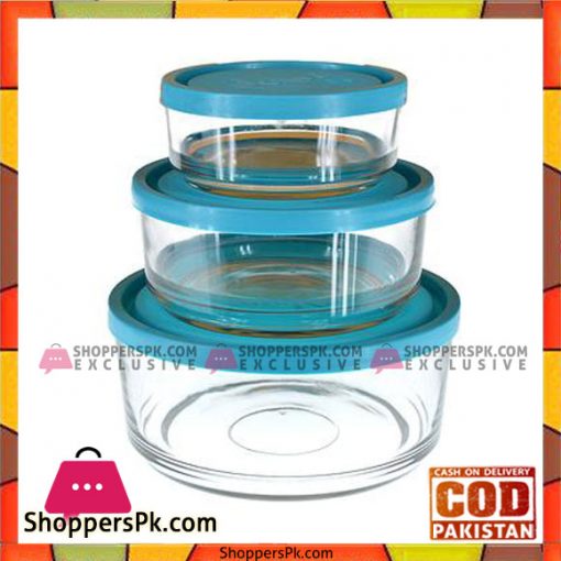 3Pcs Air-Tight Glass Food Storage Bowl Set