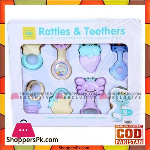 Baby Rattle and Teether 8 Pcs