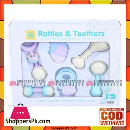Baby Rattle and Teether 6 Pcs