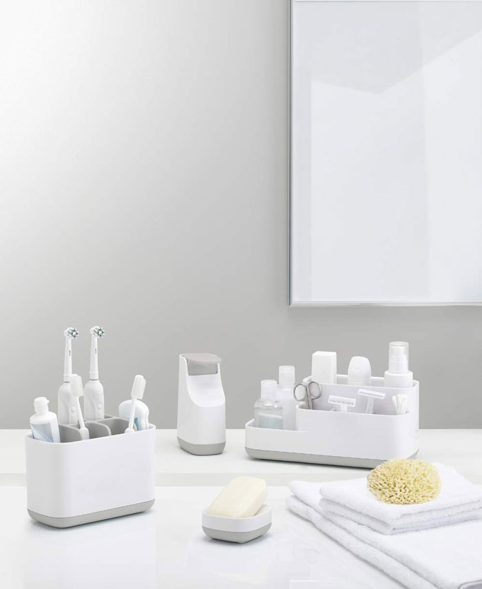 Bathroom Easy-Store Caddy- White/Grey 7 Bathroom Easy-Store Caddy- White/Grey