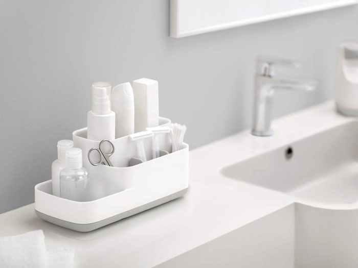 Bathroom Easy-Store Caddy- White/Grey 5 Bathroom Easy-Store Caddy- White/Grey