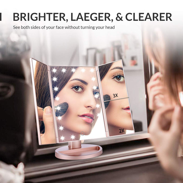 Easehold Make Up Mirror 1X/2X/3X Magnifying Light Up Mirror