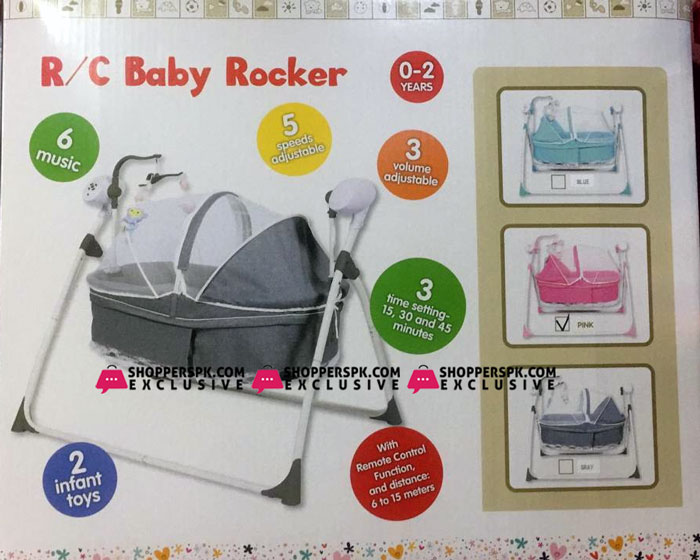 Foldable E-Baby Swing Rocker Wirh Remote Control 0-2 Year
