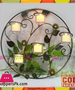 Home Decoration 5 Arm Candle Stand in Circle Design with Candles