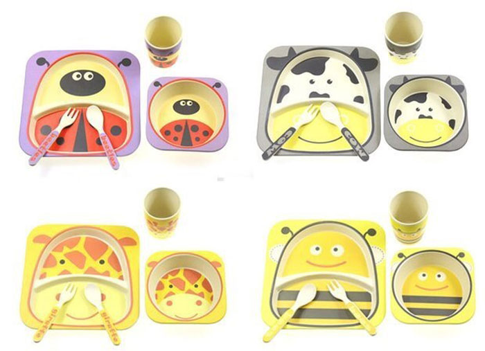 Kids Bamboo Fiber Tableware Set Bamboo Fibre Dinner Set