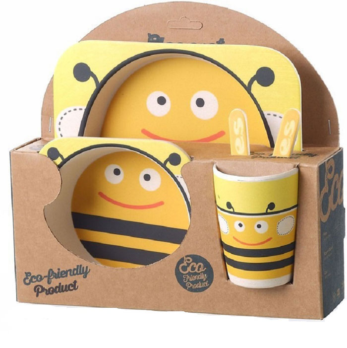 Kids Bamboo Fiber Tableware Set Bamboo Fibre Dinner Set