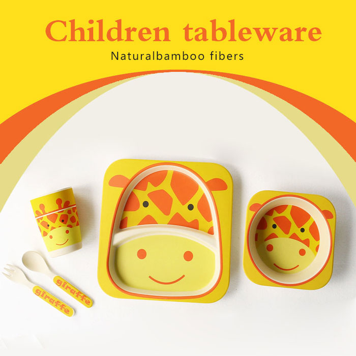 Kids Bamboo Fiber Tableware Set Bamboo Fibre Dinner Set