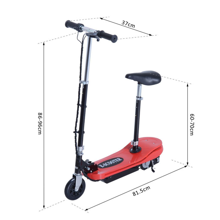 24V Kids E Scooter With Seat Ride On Folding Electric Bike Children Height Adjustable Rechargeable Battery