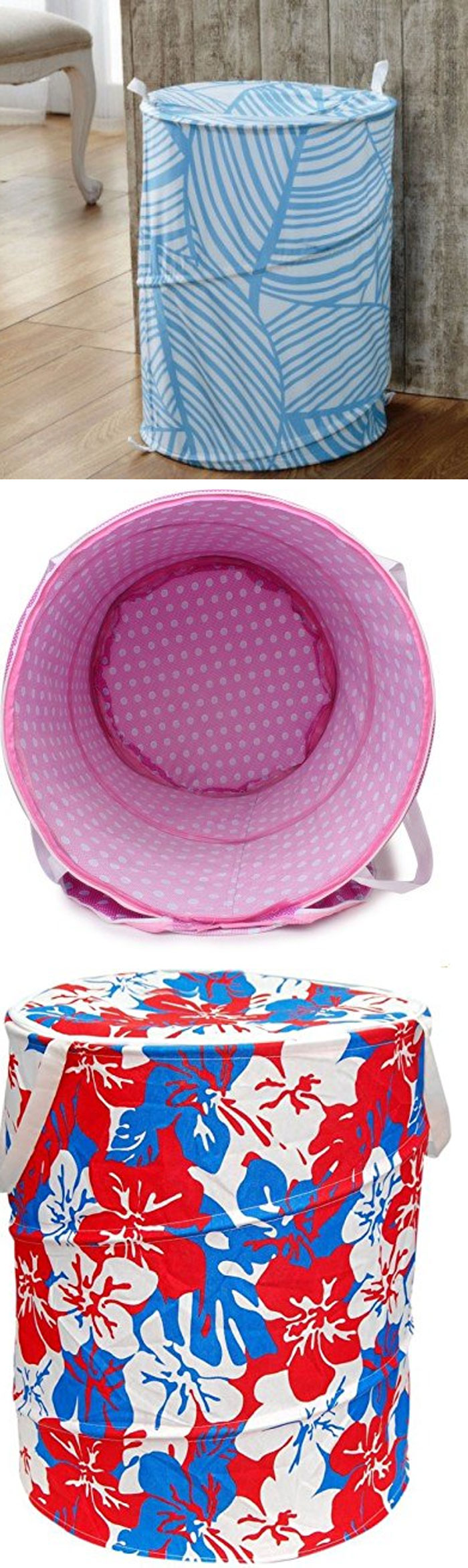 Kids Mandi Polyester Laundry Basket with Zippered Lid 15 x16-inch -1 Pcs