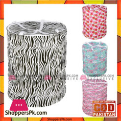 Kids Mandi Polyester Laundry Basket with Zippered Lid 15 x16-inch -1 Pcs