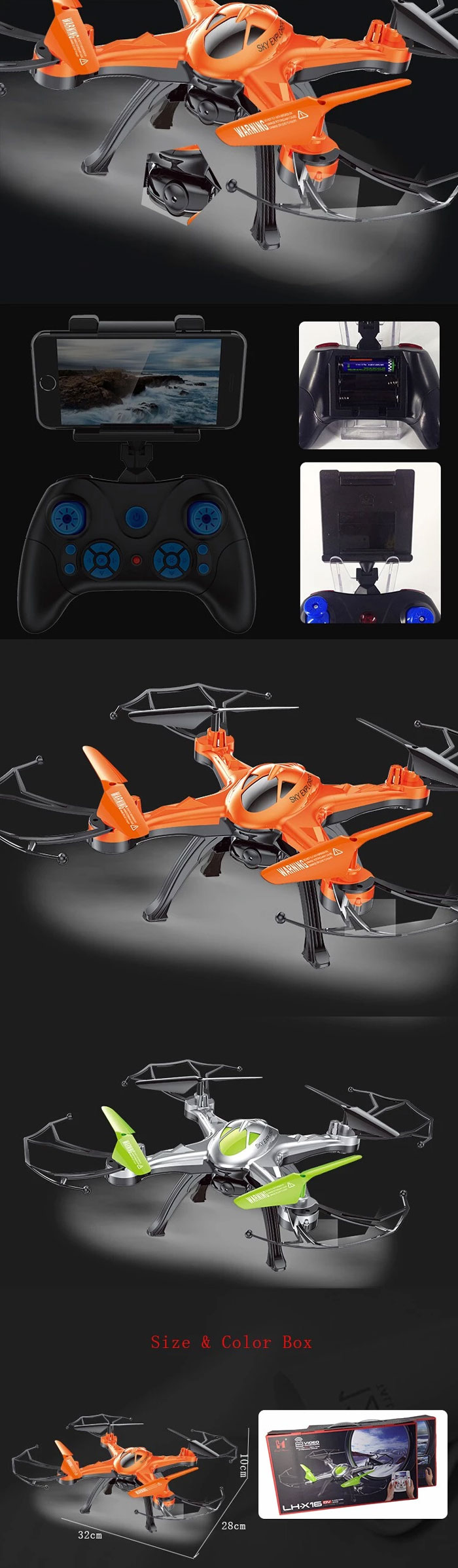 Lh-X16 - 6 Axis Gyro Quadcopter Wifi With Rc Hd Cam